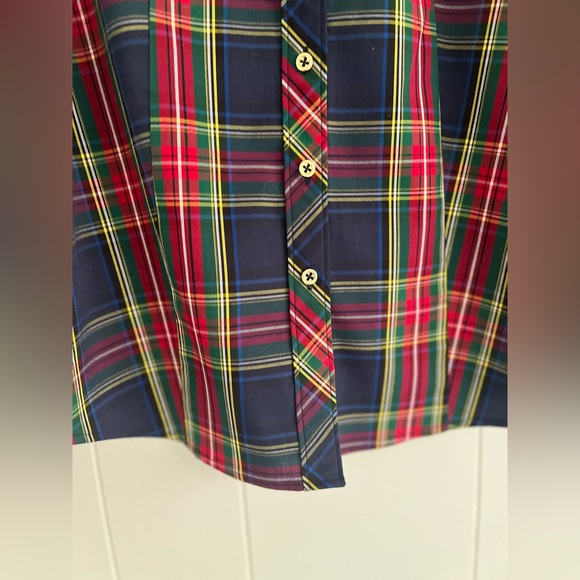 Talbots Classic Scenic Plaid Button-Down Shirt Blouse Top Size 2p Petite - Picture 9 of 13